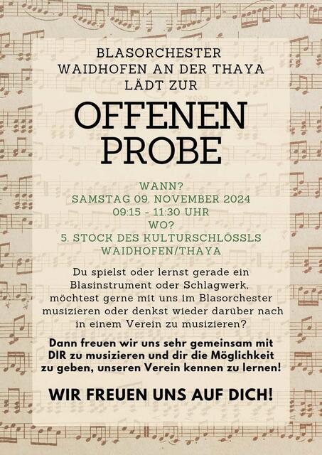 Einladung | Foto: Blasorchester Waidhofen