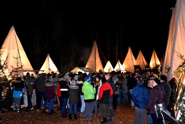 Am Samstag, 7. Dezember 2024, verwandeln sich die Holzwelten Pabneukirchen ab 13 Uhr wieder zur „d‘Weihnocht im Woid“. Archiv-Bilder der vergangenen Jahre. 
