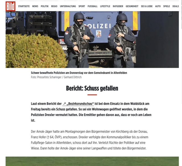 Auch die deutsche Bild-Zeitung verweist auf die Berichterstattung von MeinBezirk OÖ, ehemals BezirksRundSchau. | Foto: Screenshot bild.de