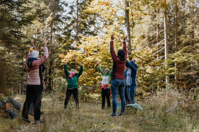 Mittels einfacher, angeleiteter Aufgaben und Übungen, kann die heilsame Wirkung des Waldes intensiviert werden.   | Foto: Nici Seiser