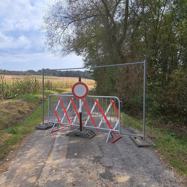 Der schwer geschädigte Lafnitzweg ist noch immer gesperrt. | Foto: Gemeinde Wörterberg