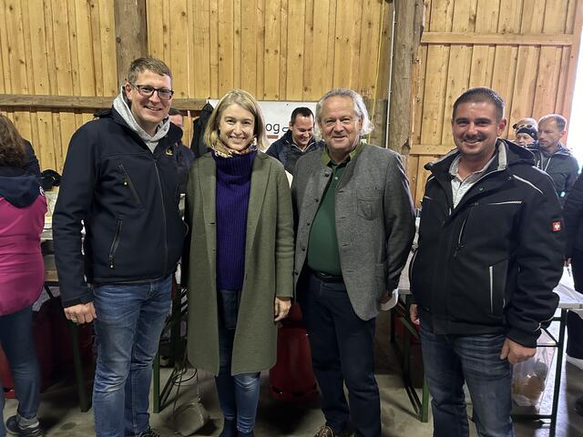 VP-Obmann Daniel Blumenschein, LH-Stv. Christine Haberlander, Bezirksobmann und Landtagsabgeordneter Wolfgang Stanek, Bürgermeister Christoph Lichtenauer (v. li.) | Foto: VP Hargelsberg