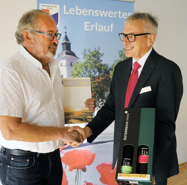 Erlaufs Bürgermeister Franz Engelmaier gratulierte Teufl.