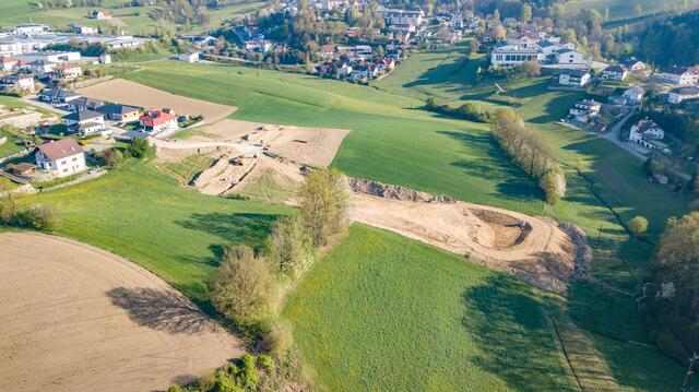 Aufschließung von Baugründen in Markt Süd mit Rückhaltebecken, Pabneukirchen.  | Foto: Norbert Hintersteiner