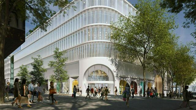 So hätte das Signa-Kaufhaus Lamarr auf der Mariahilfer Straße nach Fertigstellung aussehen sollen. Jetzt wird weitergeplant. | Foto: Visualisuerung: K 18