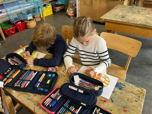 Hochfilzener Volksschüler bei der "Arbeit". | Foto: Kultunion