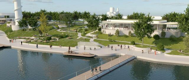 Im Oktober starteten die Abrissarbeiten, um eine Parklandschaft, einen Fitnessbereich und ein großes Sportfeld zu schaffen. | Foto: Mostlikely Architecture