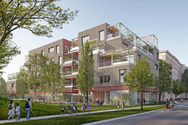 So soll der Zubau in der Löwenstraße bald aussehen.  | Foto: Visualisierung/klammerzeleny