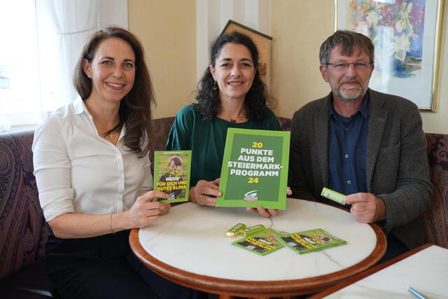 Tüfteln an Idee für eine nachhaltige Zukunft: Katharina Schellnegger, Sandra Krautwaschl und Andreas Lackner. | Foto: Julia Stelzer