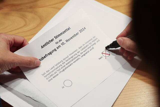 Das vorläufige Ergebnis der Umfrage steht fest: Nein, zum Projekt. | Foto: Franz Neumayr