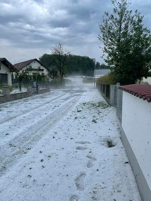 Hagel in Ohlsdorf am Abend des 22. Juni 2021. | Foto: Kerstin Müller