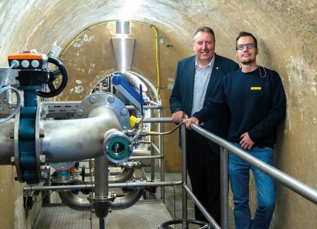 Der rundum generalsanierte Quellstollen sichert im Ernstfall den Bedarf an Trinkwasser für die Bürger:innen im betroffenen Bereich ab. | Foto: Stadt Villach