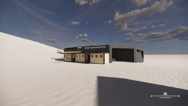 Diese Visualisierung zeigt die Talstation der neuen Bahn "Familienglück" (zuvor stand die Bahn im Skigebiet in Ischgl-Samnaun).  | Foto: Visualisierung Büro Aschauer