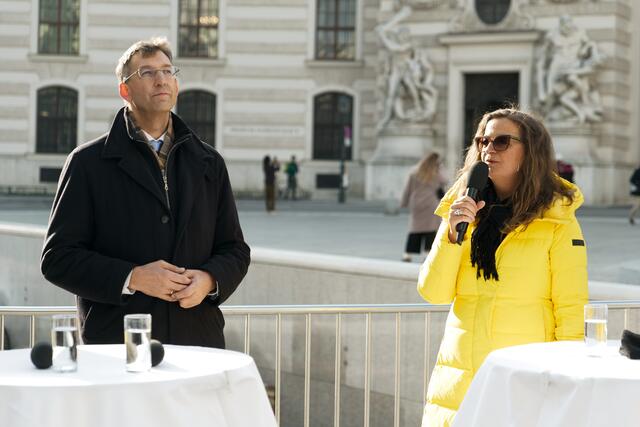 Bezirksvorsteher der Inneren Stadt Markus Figl (ÖVP) und Planungsstadträtin Ulli Sima (SPÖ). | Foto: Maximilian Spitzauer/MeinBezirk