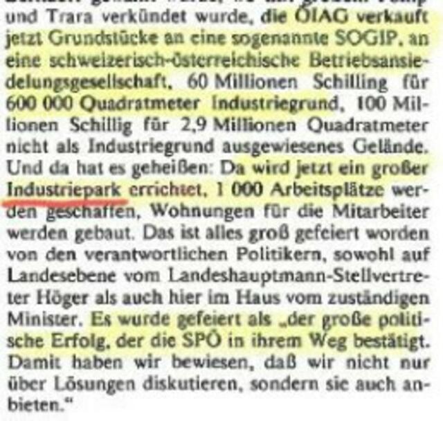 Auszug Stenographisches Protokoll Nationalrat 96. Sitzung – 15 Dezember 1992 | Foto: zVg