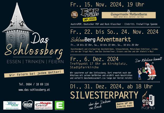 Erstmals gibt's auch am Brucker Schloßberg ein umfassendes Adventprogramm sowie eine Silvesterparty am 31. Dezember. | Foto: Stadt Bruck
