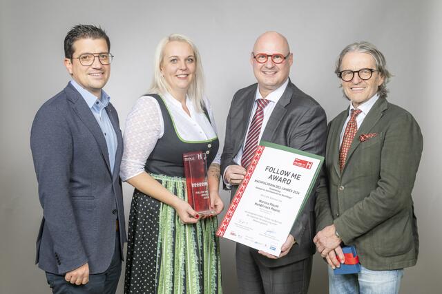 Große Freude der Wirtschaftskammer Voitsberg: Lukas Kalcher, Peter Sükar und Franz Jechart gratulierten Martina Pöschl. | Foto: Binder