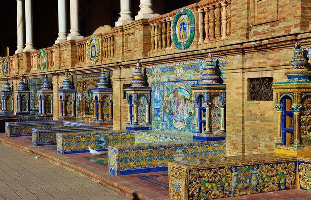 Detailansicht Placa de España in Sevilla | Foto: Peter Löwenstein