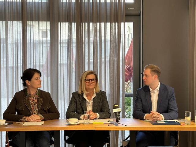 Pressekonferenz in der Macherei: Elisabeth Hörmann, Susanne Kaltenegger und Helmut Sommer. | Foto: Kern