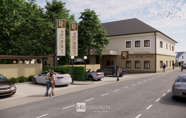 Visualisierung Außenbereich des neuen Gasthauses. | Foto: HG concepts/modern gastro