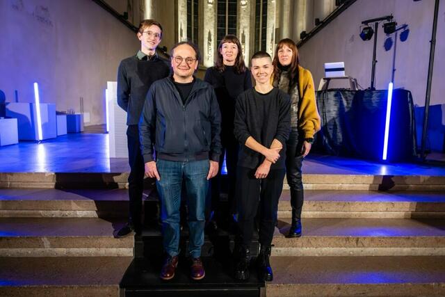 Fünf Künstler:innen für den Erich Grabner Preis ausgezeichnet: (v.l.n.r.) Leonhard Lorenz Knabl, Oswald Auer, Alexandra Kontriner, Ernst Lima, Maria Lang (von links) | Foto: Pamela Schmatz