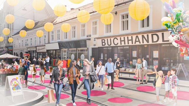 Geht es nach Neos könnte die Döblinger Hauptstraße künftig so aussehen.  | Foto: Neos