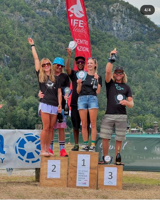 Mit Partner Leo Rey gab es Gold in der Synchro-Disziplin.  | Foto: vololiberofriuli