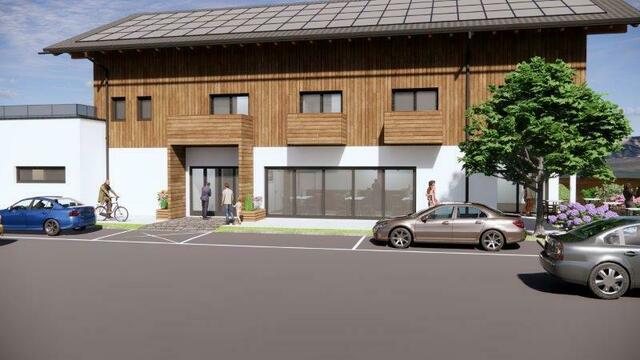 Große Teile der Fassade werden aus Holz bestehen. | Foto: Gemeinde Hirschegg-Pack