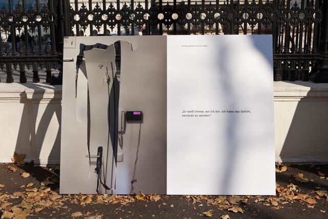 Von den 56 ausgestellten Displays am Burgring wurden bei bisher vier nächtlichen Vorfällen 26 der Sujets von Unbekannten schwer beschädigt bzw. zerstört. | Foto: Robert Fleischanderl 2024