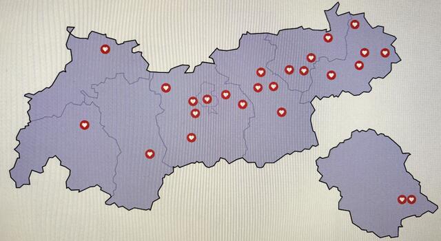 Karte der (teilnehmenden) Tiroler Gutscheinsysteme. | Foto: WK Tirol