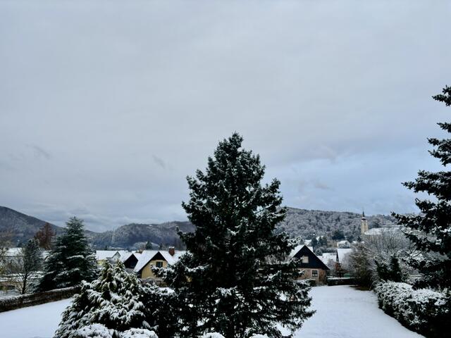 Am Rande der steierischen Landeshauptstadt gab es über Nacht mehrere Zentimeter Neuschnee, wie der Blick nach St. Veit in Andritz zeigt.  | Foto: MeinBezirk