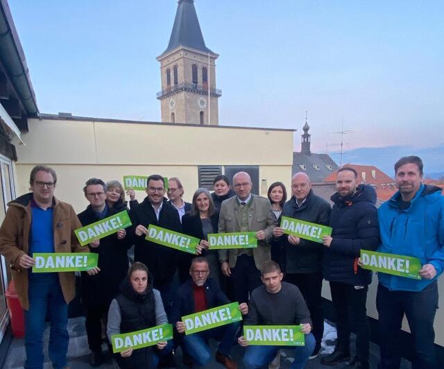 Die ÖVP sagt über den Dächern von Judenburg "Danke". | Foto: Taucher