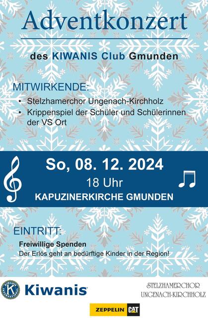 Vorankündigung Adventkonzert des KIWANIS Club Gmunden | Foto: ©Plakat: Kiwanis Club Gmunden