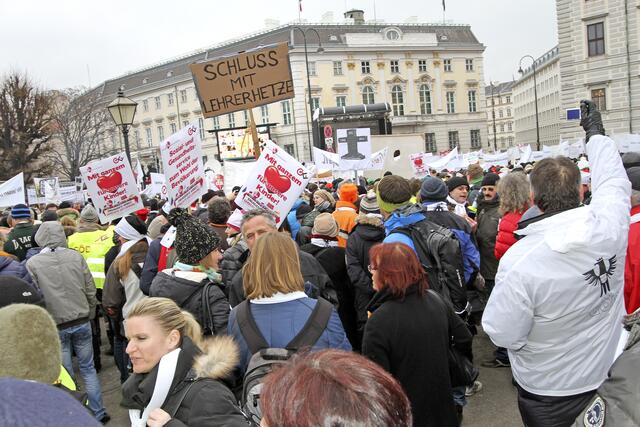 Etwa 30.000 Teilnehmende wurden am Dienstagnachmittag, 26. November, bei einer Großdemo der Mitarbeiterinnen und Mitarbeiter im öffentlichen Dienst erwartet. (Archiv) | Foto: Ernst Weingartner / Weingartner-Foto / picturedesk.com
