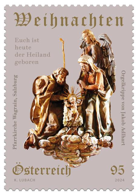 Die Weihnachtsbriefmarke mit Adlhart-Motiv.
Foto: Michael Neureiter