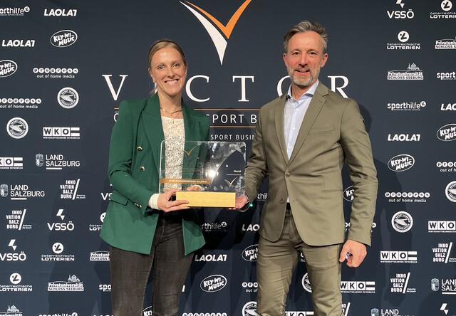 Isabella Painhapp und Hannes Herr holten sich den "Victor" ab. | Foto: TV Murtal