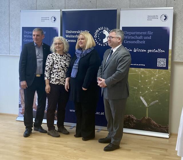 v.li.n.re.:Bürgermeister Günther Kröpfl, Dr. med. Monika Steinkellner, Univ.-Prof. Dipl. Ing. Dr. Doris Behrens, Finanzlandesrat DI Ludwig Schleritzko | Foto: Marion Edlinger