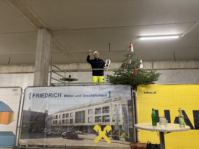 Gleichenfeier Wohn- und Geschäftshaus „Friedrich“ am 28. November.