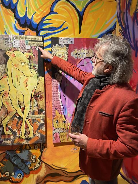 Christian Eberle vor Drucken von Selina Baumstark | Foto: Josef Goldhofer
