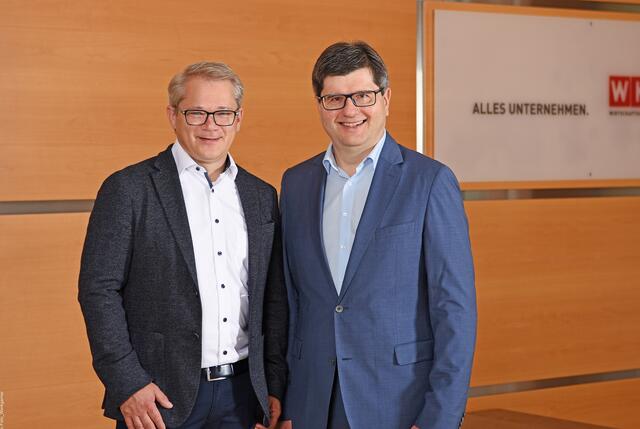 Die WKO-Obmänner Wels-Land und Wels, Alexander Huber und Franz Edlbauer, schauen auf ein herausforderndes Jahr zurück. | Foto: Werkgarner