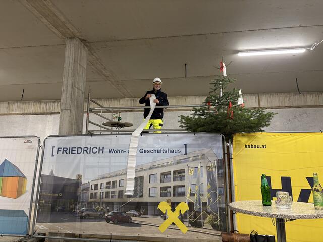 Gleichenfeier Wohn- und Geschäftshaus „Friedrich“ am 28. November.