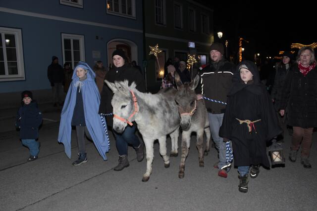 Zwei lebendige Esel waren für viele ein Highlight am Litschauer Advent. | Foto: Walter Kellner