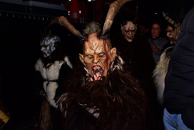 Zehn Gastgruppen aus Tirol und Kärnten zeigten eine beeindruckende Krampus-Show. | Foto: zeitungsfoto.at