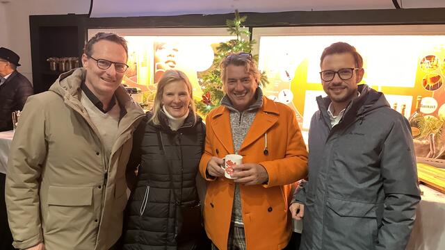 LAbg. Michael Maier mit WK-Bezirksgeschäftsführerin Elke Basler, WB-Bezirksobmann Georg Mathiesl und Landesrat Sebastian Schuschnig | Foto: ÖVP Club