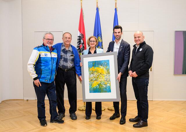 Franz Steiner, Christian Ludwig Attersee, Landeshauptfrau Johanna Mikl-Leitner, LH-Stellvertreter Udo Landbauer, Bürgermeister Hermann Doppelreiter. | Foto: NLK Burchhart