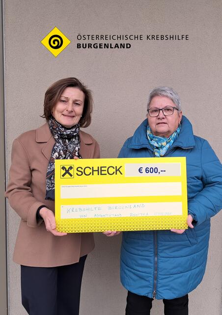 Roswitha Schreiner bei der Spendenübergabe an die Krebshilfe Burgenland. | Foto: Krebshilfe Burgenland