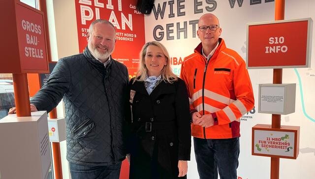 Günter Lorenz, Bürgermeister von Rainbach, Anita Gstöttenmayr, Bürgermeisterin von Leopoldschlag und Andreas Fromm, Geschäftsführer der Asfinag Bau Management GmbH (v.l.). | Foto: Asfinag