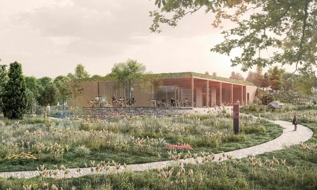 So könnte das Naturparkzentrum nach seiner Fertigstellung aussehen. | Foto: Naturpark Rosalia-Kogelberg