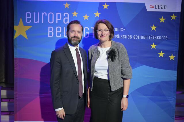 Margareta Scheuringer (Sektionschefin BMBWF), Jakob Calice, OeAD | Foto: OeAD/Hörmandinger 