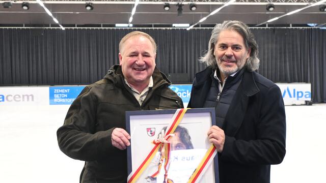 Eberstein´s Bürgermeister Andreas Grabuschnig mit "Die Halle" Projektleiter Michael Frajs